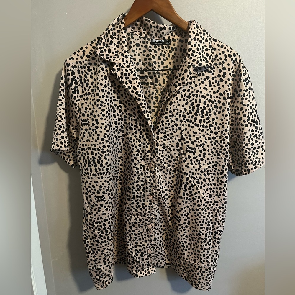 Nasty Gal flowy animal print vibes blouse